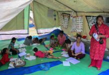बाढीबाट प्रभावित बालबालिकाका लागि संरक्षण केन्द्र तयार